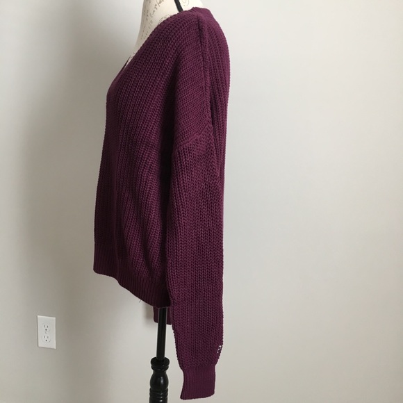 HTF PINK Victoria’s Secret Heritage Oversized V-Neck Sweater Top NWT - Picture 7 of 8